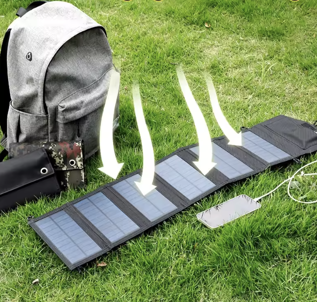 Panel solar plegable de 6 pliegues, 800W, 20w/h, USB, 5V CC